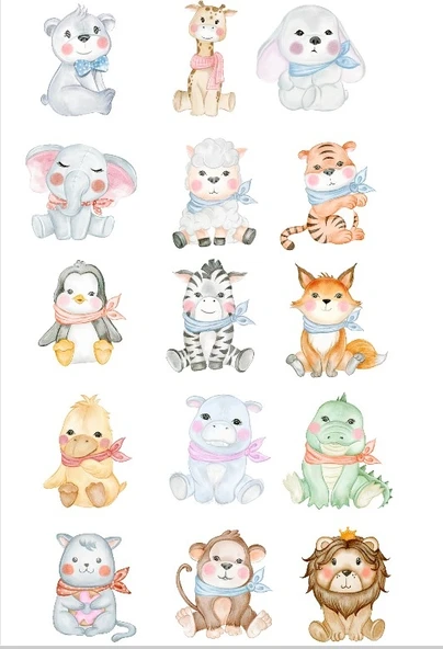 Sevimli Hayvanlar Sticker SEt ürün görseli 1