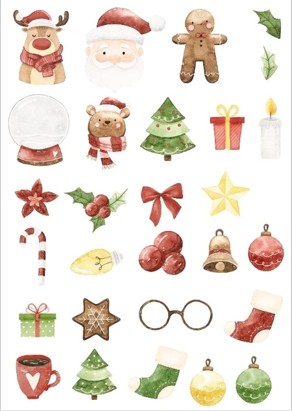 Noel Temalı Sticker SEt ürün görseli 1