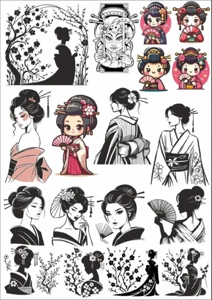 Geisha Sticker Set ürün görseli 1