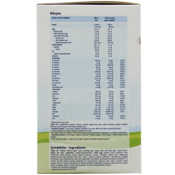 Hipp 2 Organik Combiotic Devam Sütü 800 gr - Resim 2