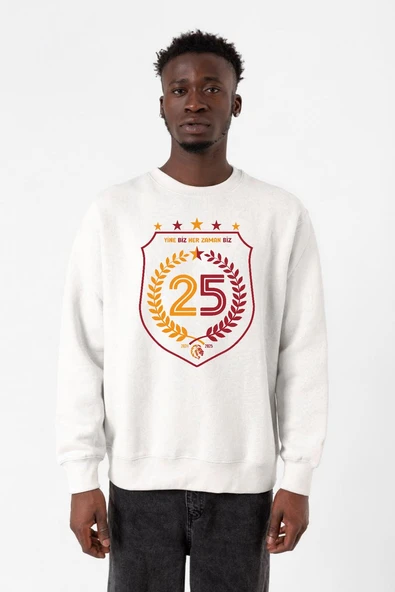 25 Şampiyonluk Yine Biz Beyaz Erkek 2ip Sweatshirt ürün görseli 1