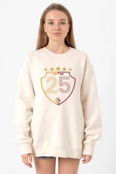 25 Şampiyonluk Shield Ekru Kadın 2ip Sweatshirt ürün görseli 1