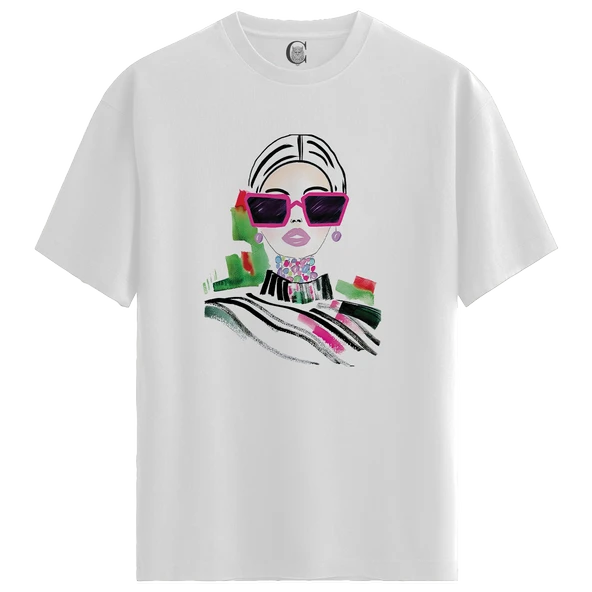 Chic Vision - %100 Pamuklu Kadın Beyaz Tişört - Premium Quality ürün görseli 1