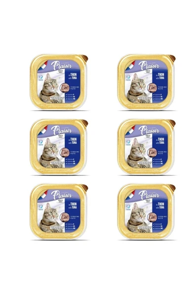 Plaisir Ton Balıklı Pate Kısırlaştırılmış ve Yetişkin Kedi Yaş Maması 100 Gr x 6 Adet ürün görseli 1