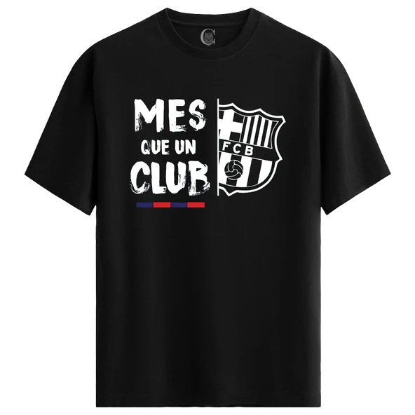 Barça Spirit - %100 Pamuklu Kadın Siyah Tişört - Premium Quality ürün görseli 1