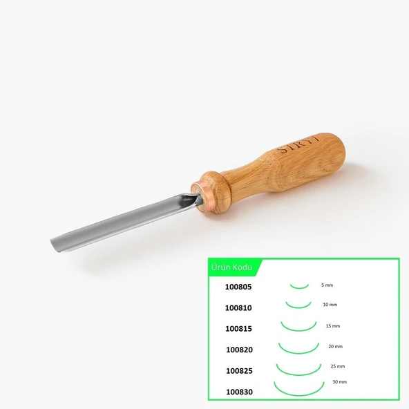 STRYI 100815 Düz Tip Oluklu Ahşap Oyma Iskarpelası 15 mm ürün görseli 1