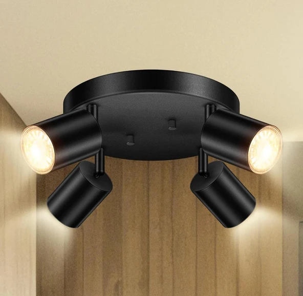 Demet habek mylights gün ışığı LED ampullü metal dörtlü hareketli. LED avize LED spot ürün görseli 1