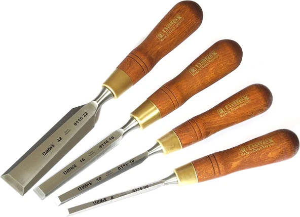 NAREX 863202 Premium Marangoz Tip Iskarpela Seti 4 Parça ürün görseli 1