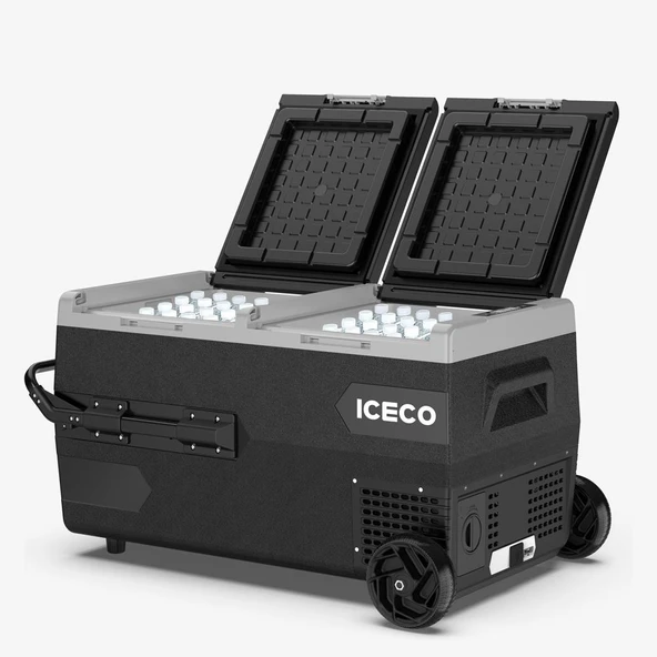 ICECO K95D 12/24Volt 95Lt Akülü/Kablolu/ Çift Bölmeli Kompresörlü Outdoor Oto Buzdolabı/Dondurucu (Akü Dahil Değildir) ürün görseli 1