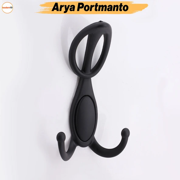 Arya Metal Portmanto Siyah Renk Vestiyer Duvar Askısı Dolap Elbise Kapı Askılığı ürün görseli 1