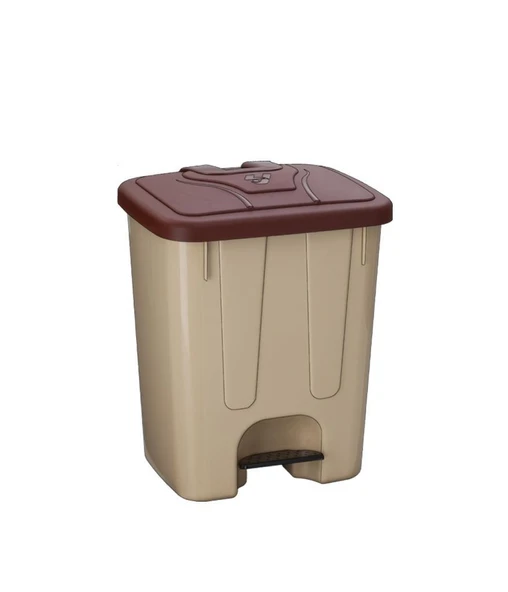 Omnipazar SY-4255 40 lt Köşeli Pedallı Plastik Çöp Kovası (İç Kovasız) ürün görseli 1