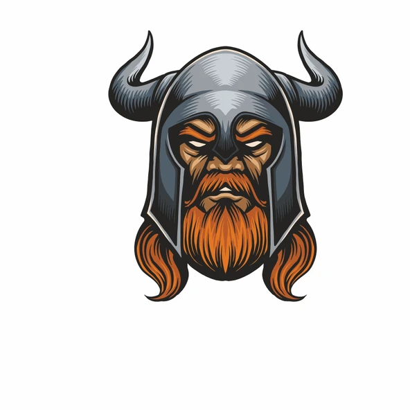 Öfkeli Viking 1 Sticker 10x10 cmRenkli Sticker ürün görseli 1