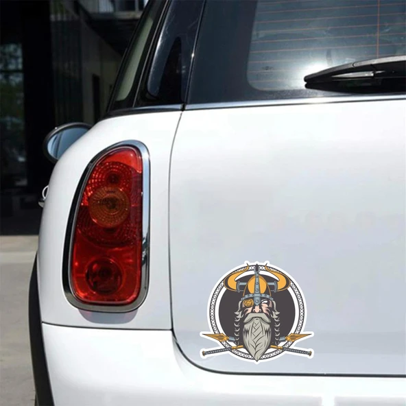 Viking Sticker 10x10 cmRenkli Sticker - Resim 2