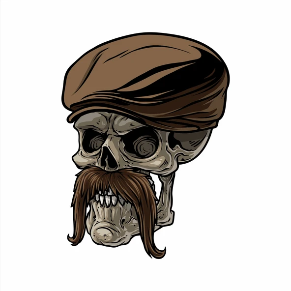 iskelet Sticker 10x10 cmRenkli Sticker ürün görseli 1