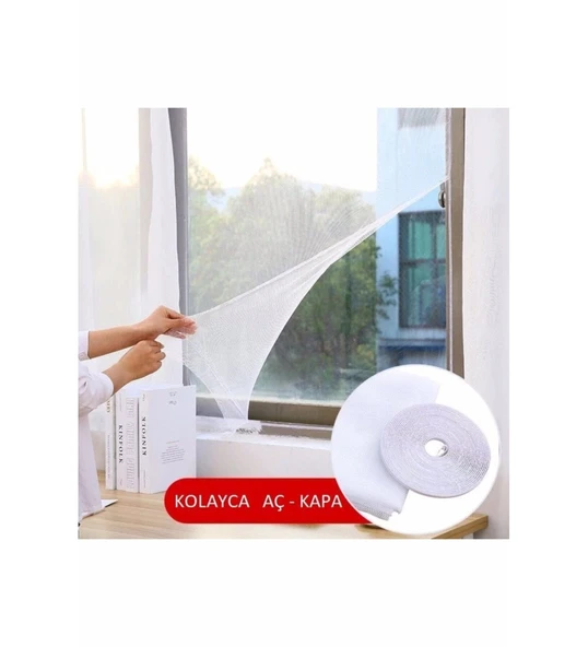 2 Adet Sineklik Yıkanabilir Pencere Sinekliği Cırt Bantlı Yapışkanlı 130cm X 150cm ürün görseli 1