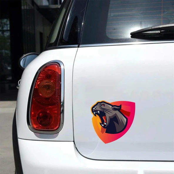 Panter Sticker 10x10 cmRenkli Sticker - Resim 2
