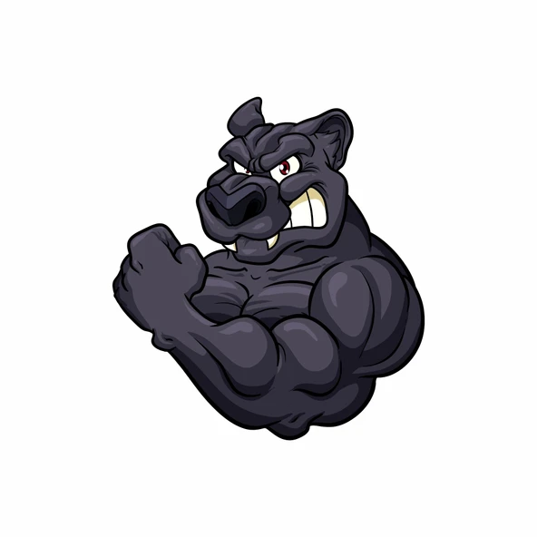 Kızgın Kaslı Panter Sticker 10x10 cmRenkli Sticker ürün görseli 1