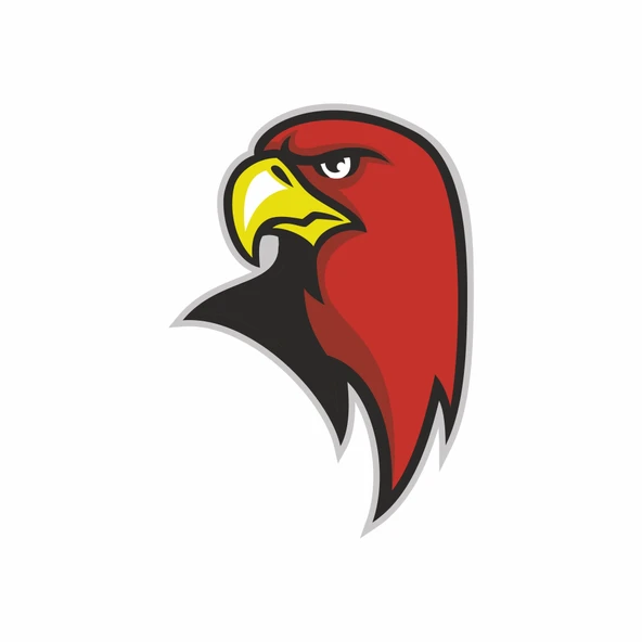 Kırmızı Kartal Sticker 10x10 cmRenkli Sticker ürün görseli 1