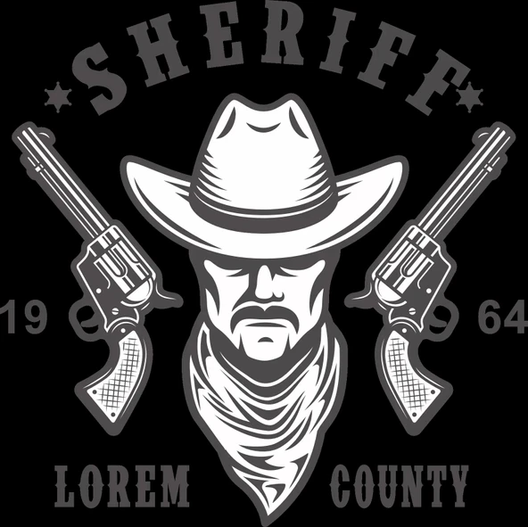 Sherif Sticker 10x10 cmRenkli Sticker ürün görseli 1