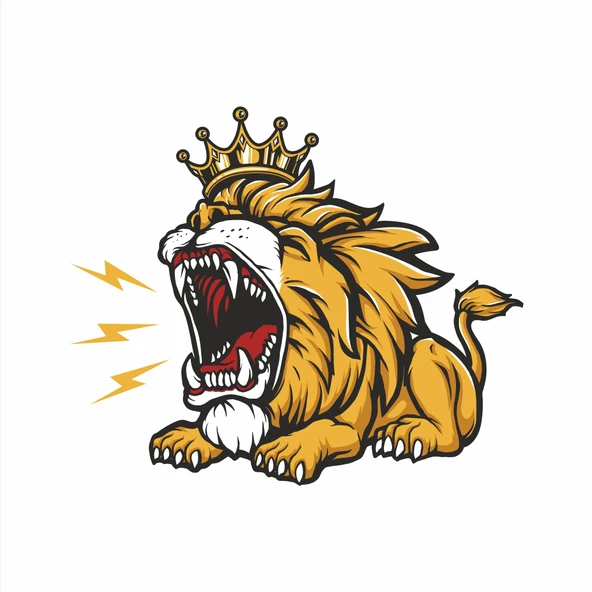 Kral Aslan Sticker 10x10 cmRenkli Sticker ürün görseli 1