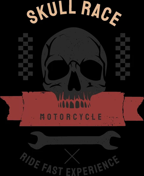Skull Race Kurukafa Sticker 10x10 cmRenkli Sticker ürün görseli 1