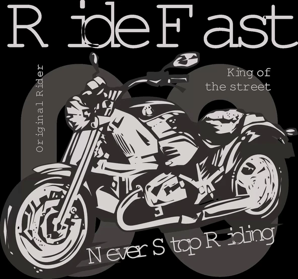 Ride Fast 2 Sticker 10x10 cmRenkli Sticker ürün görseli 1