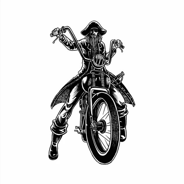 Motor Süren Korsan Sticker 10x10 cmRenkli Sticker ürün görseli 1