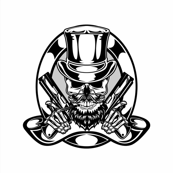 Kurukafa 4 Sticker 10x10 cmRenkli Sticker ürün görseli 1