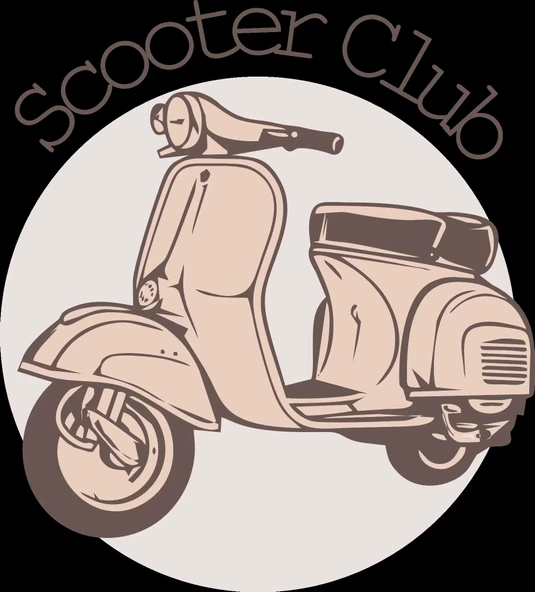 Scooter Club Sticker 10x10 cmRenkli Sticker ürün görseli 1