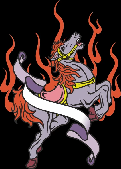 Alevli At Sticekr 10x10 cmRenkli Sticker ürün görseli 1