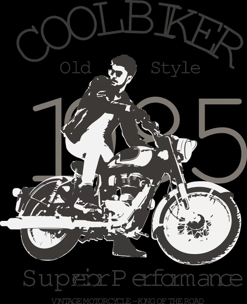 Cool Biker Sticker 10x10 cmRenkli Sticker ürün görseli 1