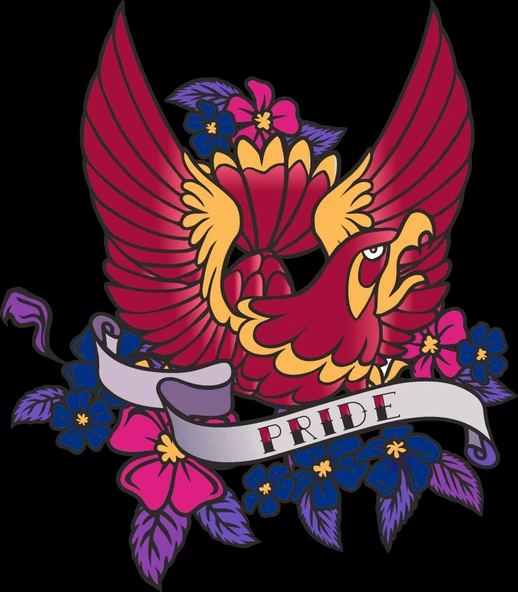 Papağan Pride Sticker 10x10 cmRenkli Sticker ürün görseli 1