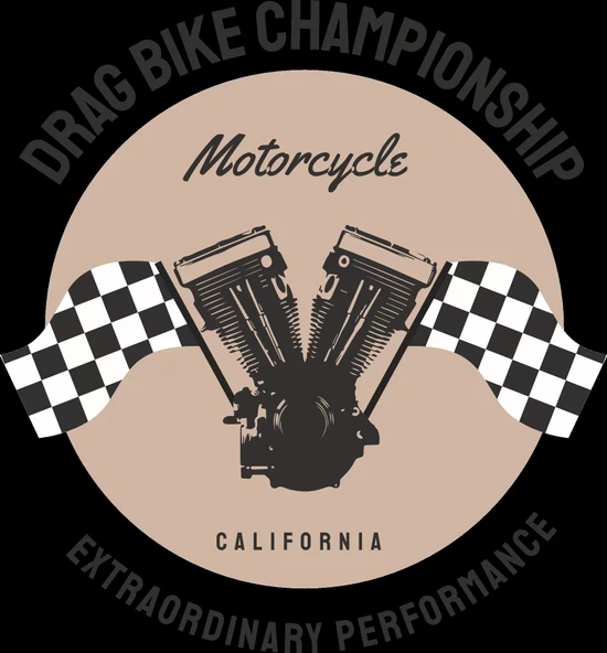 Motorcycle California Sticker 10x10 cmRenkli Sticker ürün görseli 1