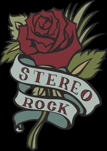 Gül Stretero Rock Sticker 10x10 cmRenkli Sticker ürün görseli 1