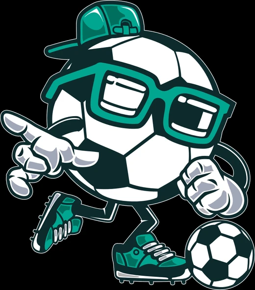Futbolcu Top Sticker 10x10 cmRenkli Sticker ürün görseli 1