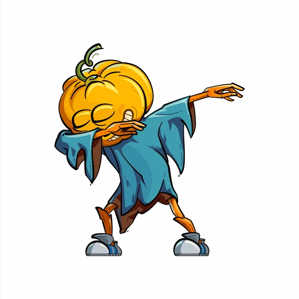 Havalı Balkabağı Sticker 10x10 cmRenkli Sticker ürün görseli 1