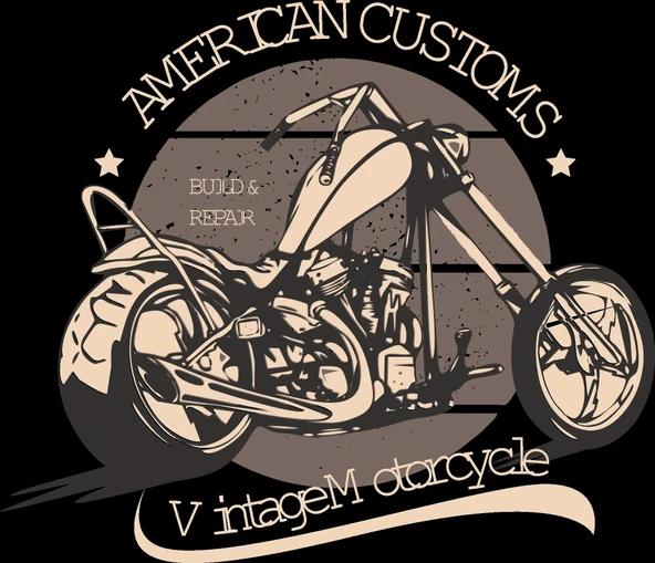 American Customs Sticker 10x10 cmRenkli Sticker ürün görseli 1