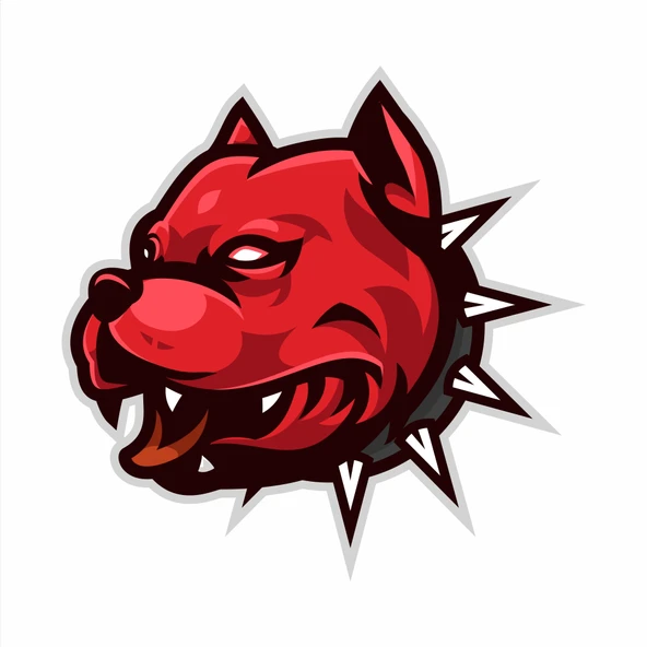 Kırmızı Pitbull Sticker 10x10 cmRenkli Sticker ürün görseli 1