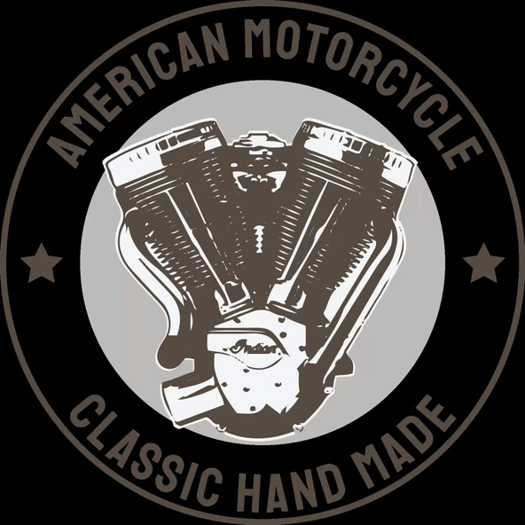 American Motorcycle Sticker 10x10 cmRenkli Sticker ürün görseli 1