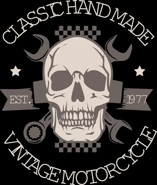 Vintage Motorcycle Sticker 10x10 cmRenkli Sticker ürün görseli 1