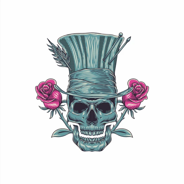Kurukafa Gül Sticker 10x10 cmRenkli Sticker ürün görseli 1