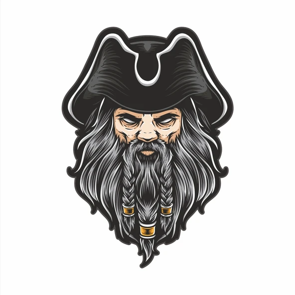 Korsan Sticker 10x10 cmRenkli Sticker ürün görseli 1