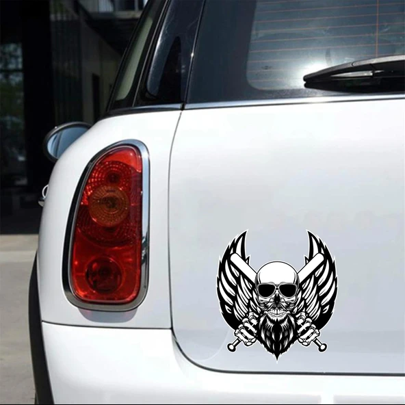 Kurukafa 2 Sticker 10x10 cmRenkli Sticker - Resim 2