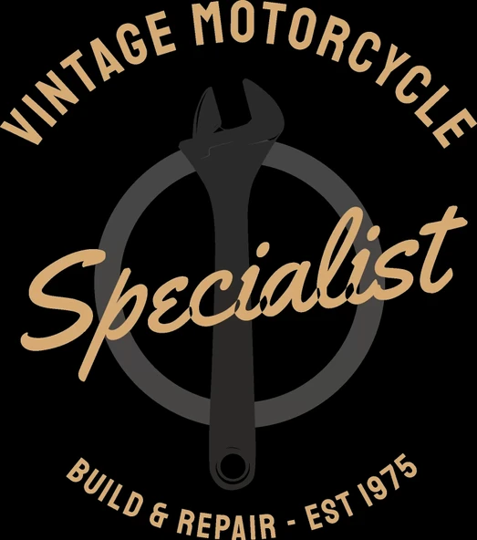 Vintage Motorcycle Specialist Sticker 10x10 cmRenkli Sticker ürün görseli 1