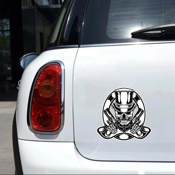 Kurukafa 4 Sticker 10x10 cmRenkli Sticker - Resim 2