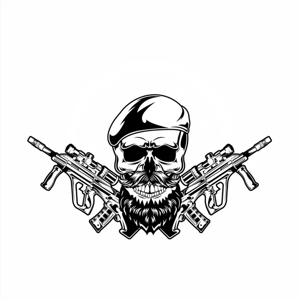 Kurukafa 8 Sticker 10x10 cmRenkli Sticker ürün görseli 1