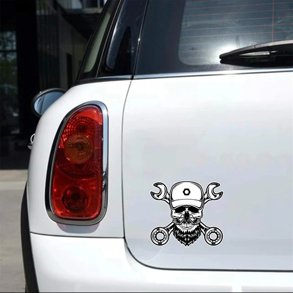 Kurukafa 5 Sticker 10x10 cmRenkli Sticker - Resim 2