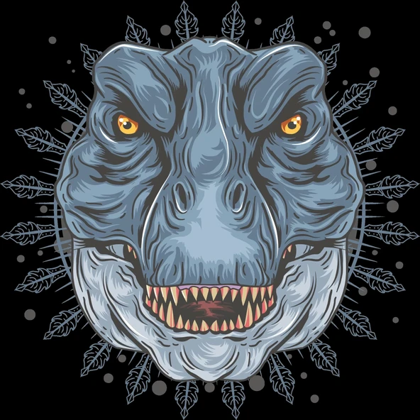 Mavi Dinozor Sticker 10x10 cmRenkli Sticker ürün görseli 1