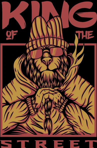 King Of The Street Sticker 10x10 cmRenkli Sticker ürün görseli 1