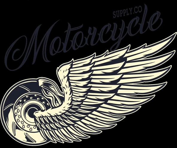 Kanatl? Motor Sticker 10x10 cmRenkli Sticker ürün görseli 1